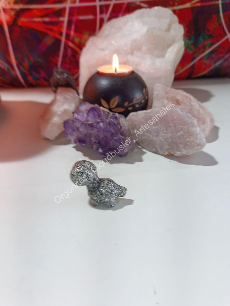 Orgonita Artesanal / Electronite Dinosaurio decorativo pequeño modelo 1 - Imagen 2