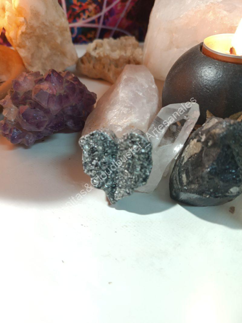 Orgonita Artesanal / Electronite Hoja Corazón decorativa - Imagen 3