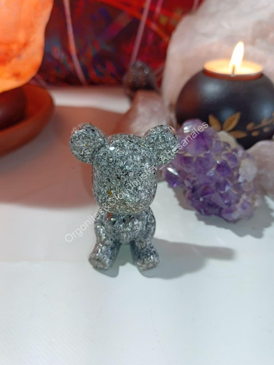Orgonita / Electronite Osito corazón decorativo.