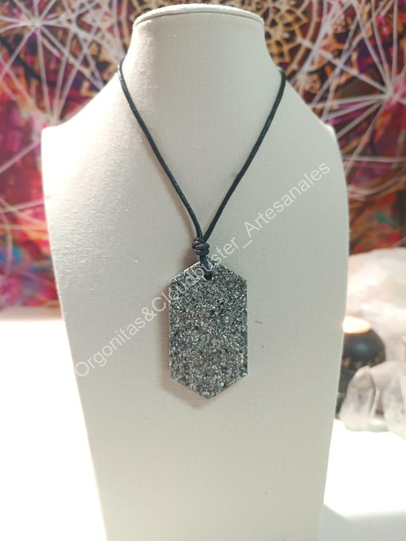 Orgonita / Electronite Colgante Chapa Hexagonal.
