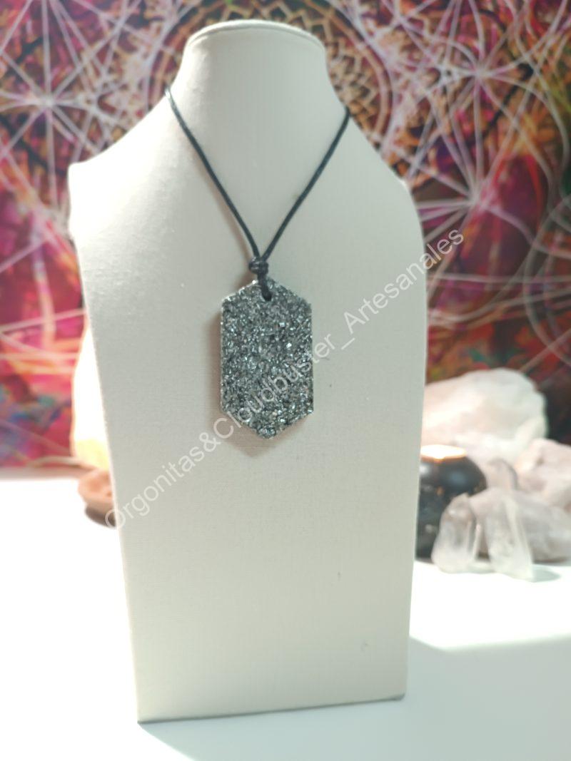 Orgonita / Electronite Colgante Chapa Hexagonal. - Imagen 3