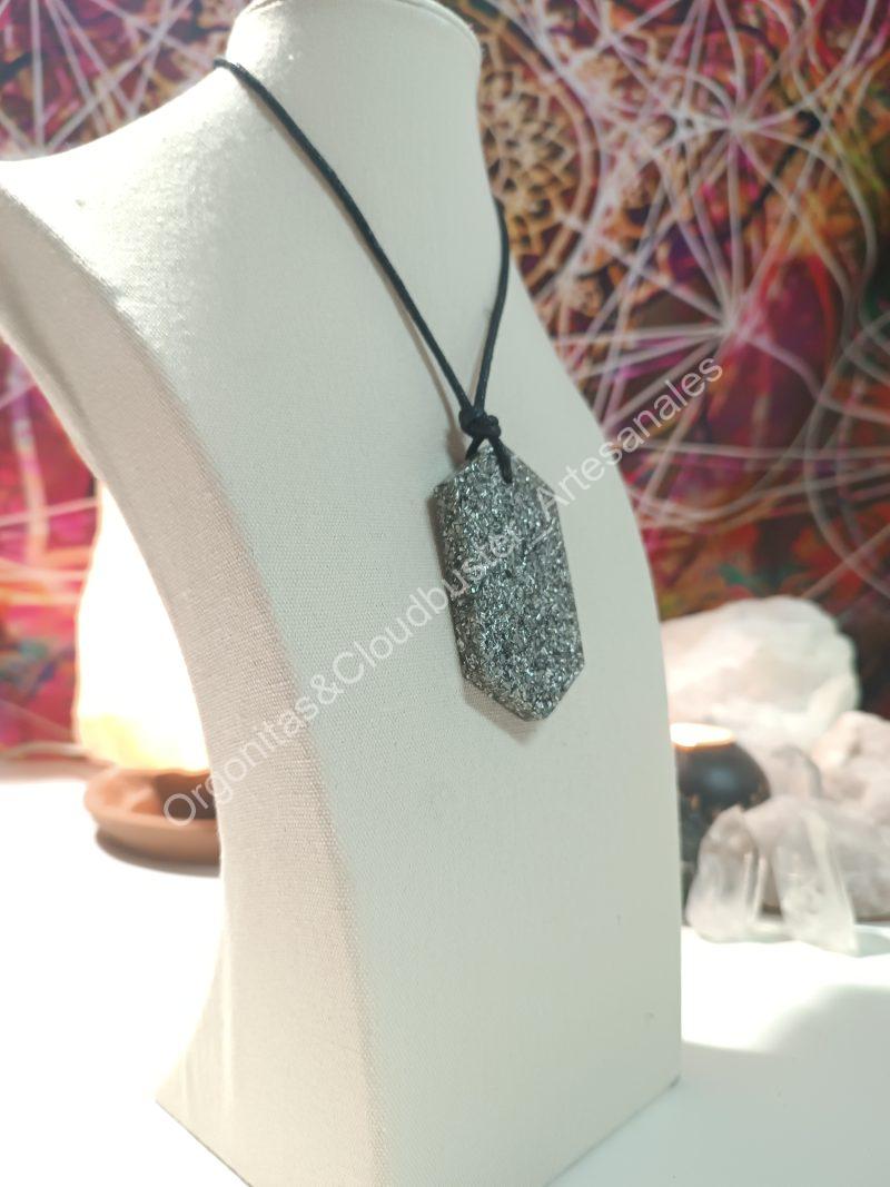 Orgonita / Electronite Colgante Chapa Hexagonal. - Imagen 2