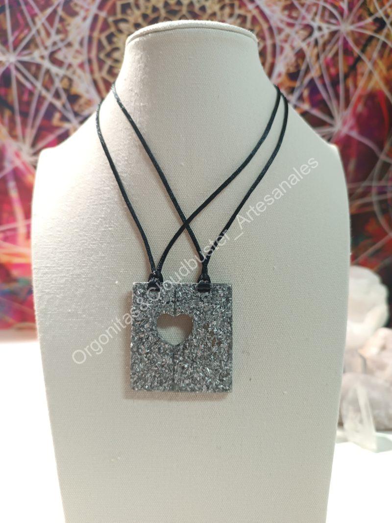 Orgonita Artesanal / Electronite colgante corazón divisible