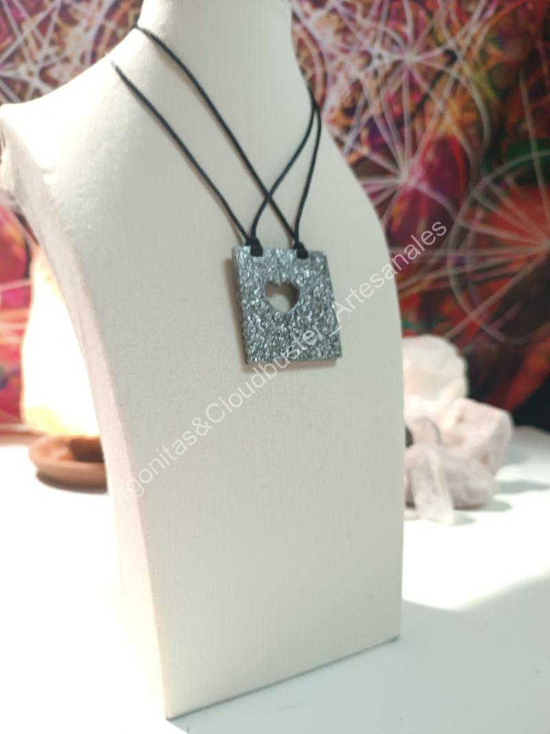 Orgonita Artesanal / Electronite colgante corazón divisible - Imagen 3