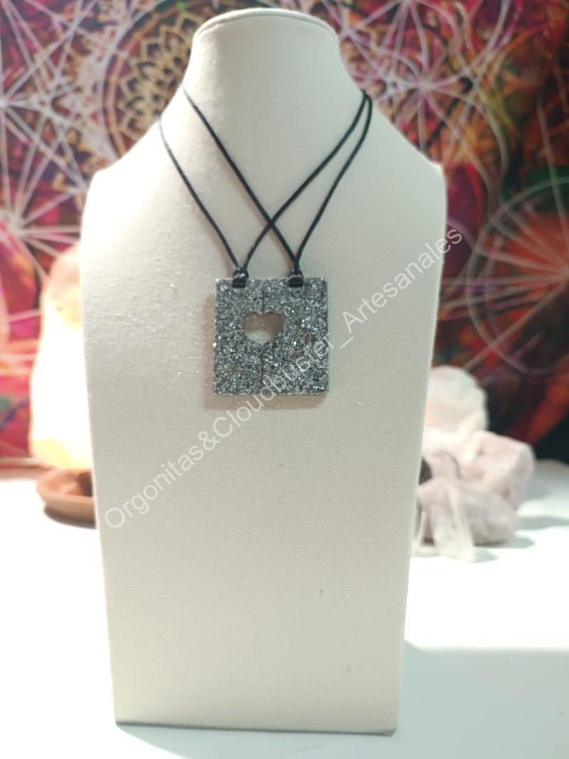 Orgonita Artesanal / Electronite colgante corazón divisible - Imagen 5