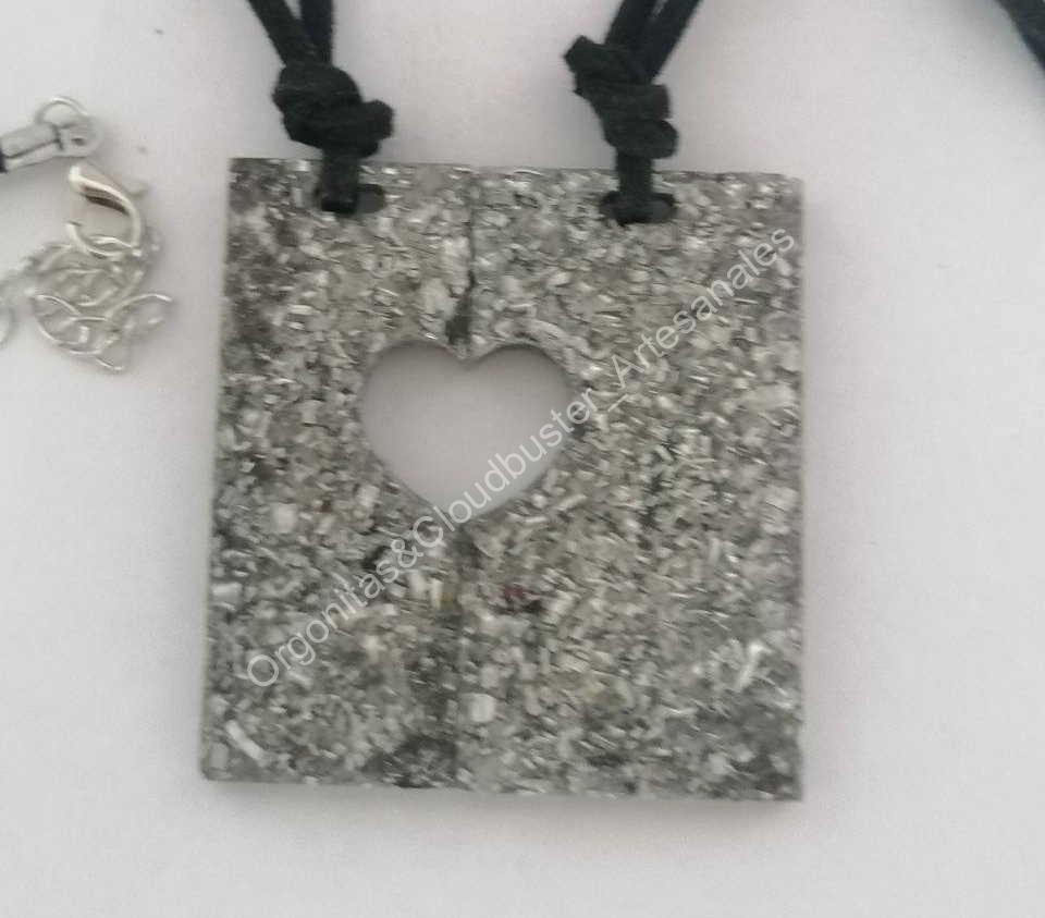 Orgonita Artesanal / Electronite colgante corazón divisible - Imagen 6
