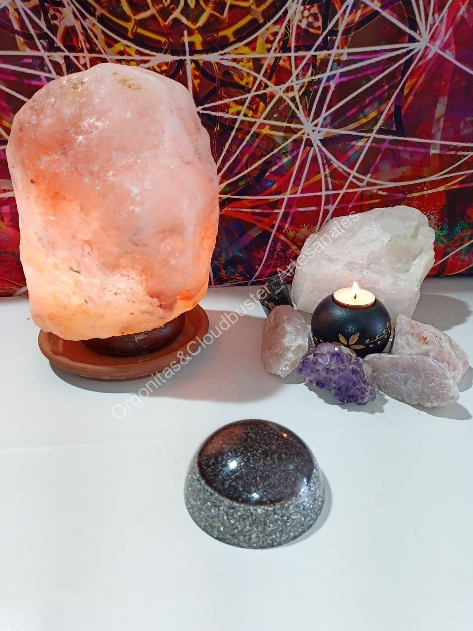 Orgonita Artesanal viruta de hierro y aluminio Semiesfera - Imagen 3