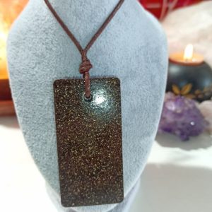 Orgonita Artesanal VIRUTA PEQUEÑA DE HIERRO colgante Chapa Rectangular