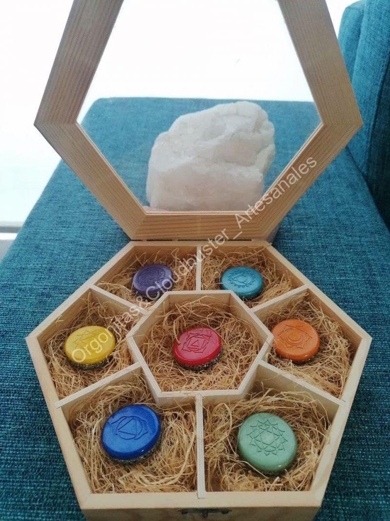 Conjunto Orgonitas Artesanales Reiki formato Semicírculo - Imagen 7