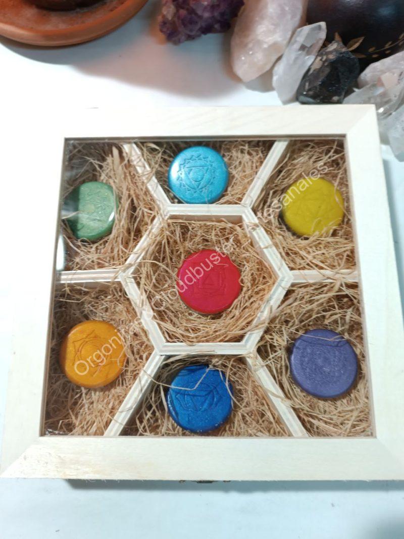 Conjunto Orgonitas Artesanales Reiki formato Semicírculo - Imagen 2