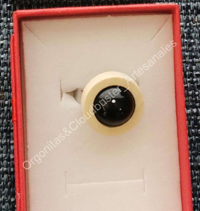 Anillo Artesanal de Shungita y madera 2 colores - Imagen 3