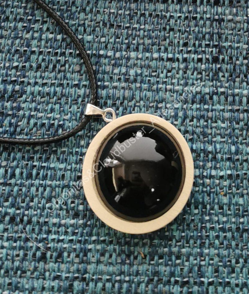Colgante Artesanal de Shungita y madera 2 colores - Imagen 2