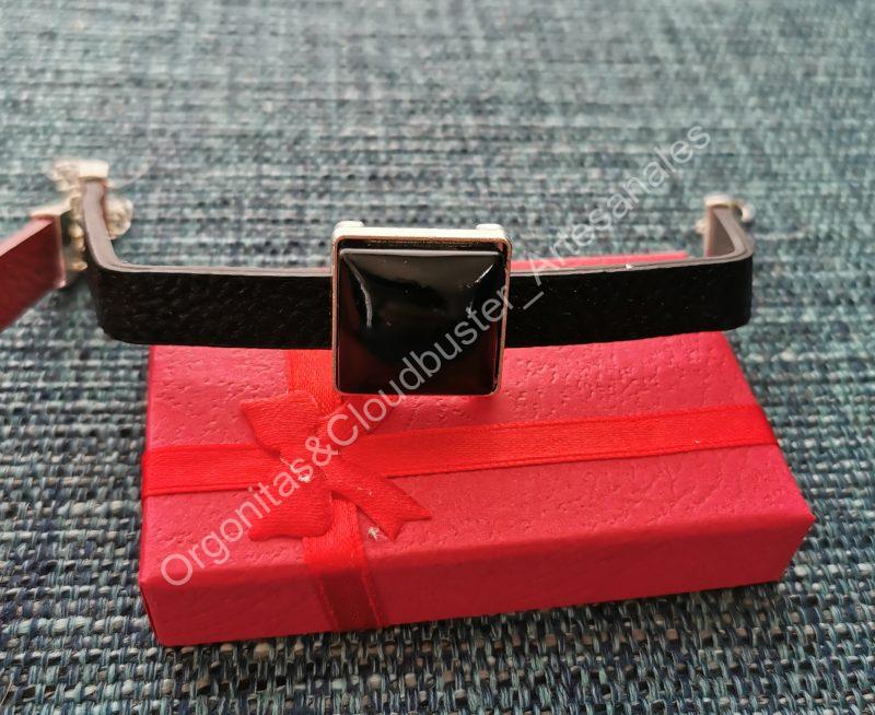 Pulsera Artesanal de Shungita formato Cuadrada 2 Colores - Imagen 2