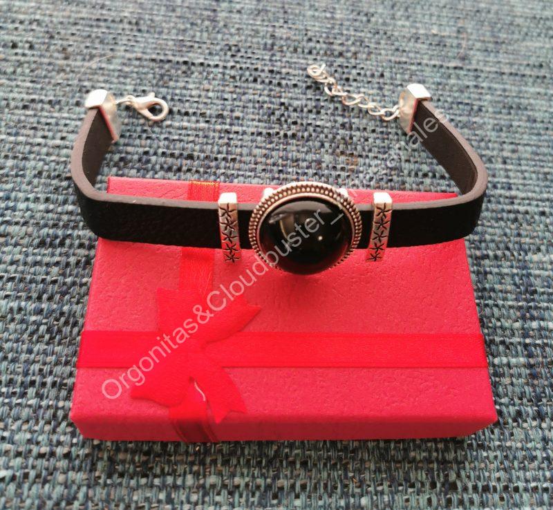Pulsera de Shungita Artesanal formato Redonda color Negra. - Imagen 2