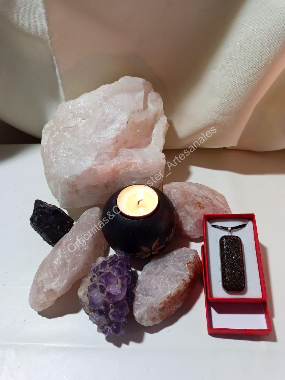 Orgonita Artesanal VIRUTA PEQUEÑA DE HIERRO colgante Rectángulo Grande - Imagen 4