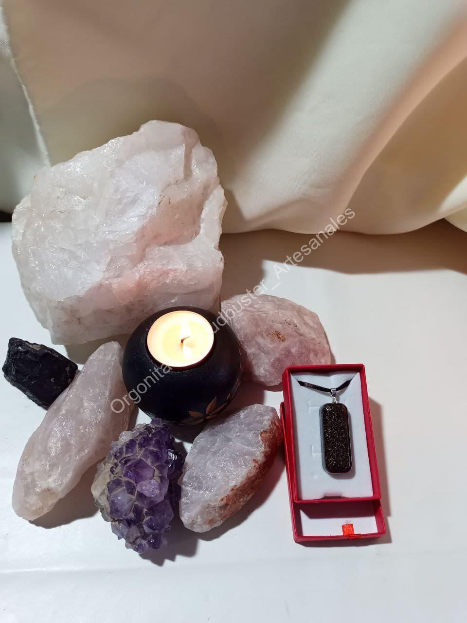 Orgonita Artesanal VIRUTA PEQUEÑA DE HIERRO colgante Rectángulo Pequeño - Imagen 4