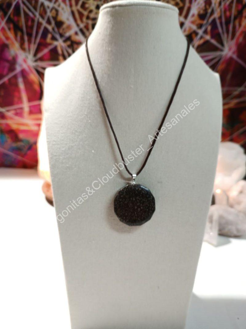 Orgonita Artesanal VIRUTA PEQUEÑA DE HIERRO colgante Dodecágono