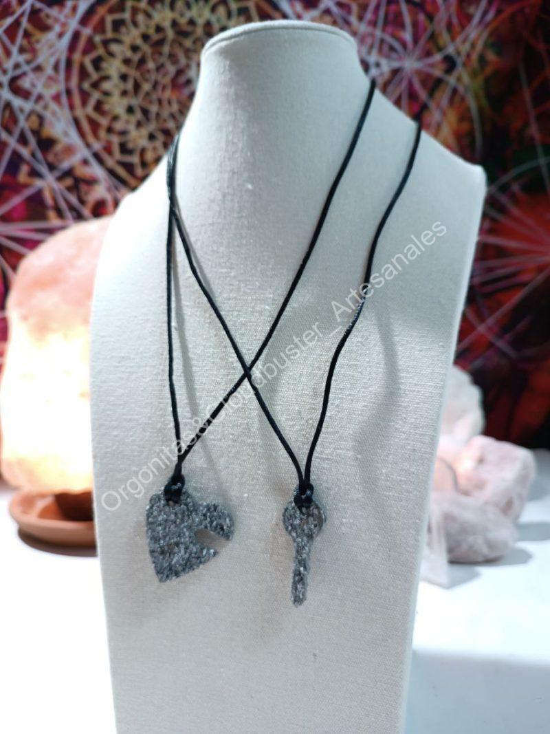 Orgonita Artesanal / Electronite Colgante corazón y llave - Imagen 3