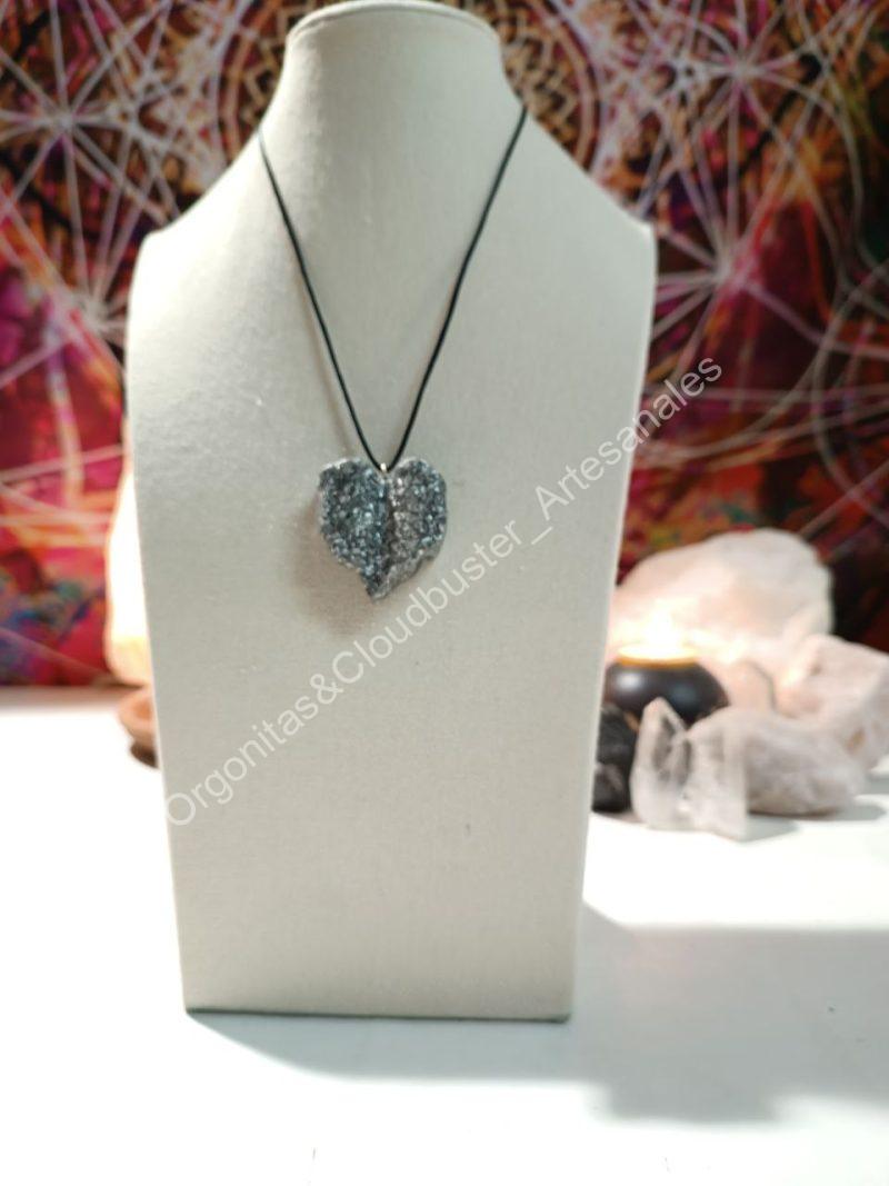 Orgonita / Electronite Colgante Hoja Corazón - Imagen 2