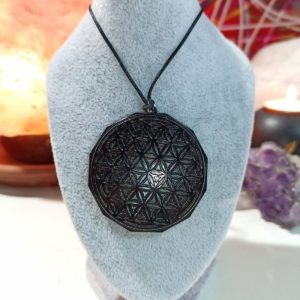 Orgonita Artesanal Flor de la Vida Magnetita Colgante