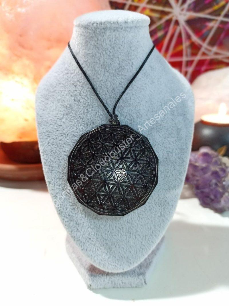 Orgonita Artesanal Flor de la Vida Magnetita Colgante