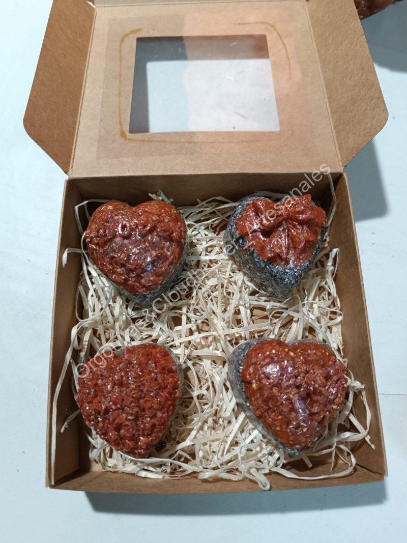 Orgonita Artesanal / Electronite Conjunto corazones Color