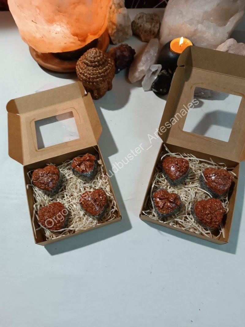 Orgonita Artesanal / Electronite Conjunto corazones Color - Imagen 2