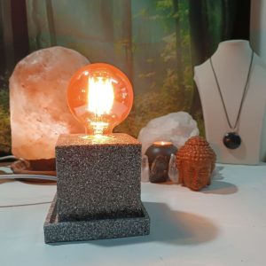 Lámpara mesita CUADRADA Orgonita Artesanal / Electronite