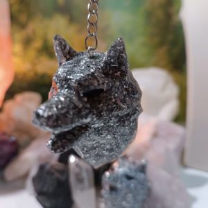 Orgonita Artesanal / Electronite Llavero Cabeza Lobo